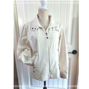 THE NORTH FACE White Nylon RAIN JACKET Hike Gear Windbreaker Coat Women L